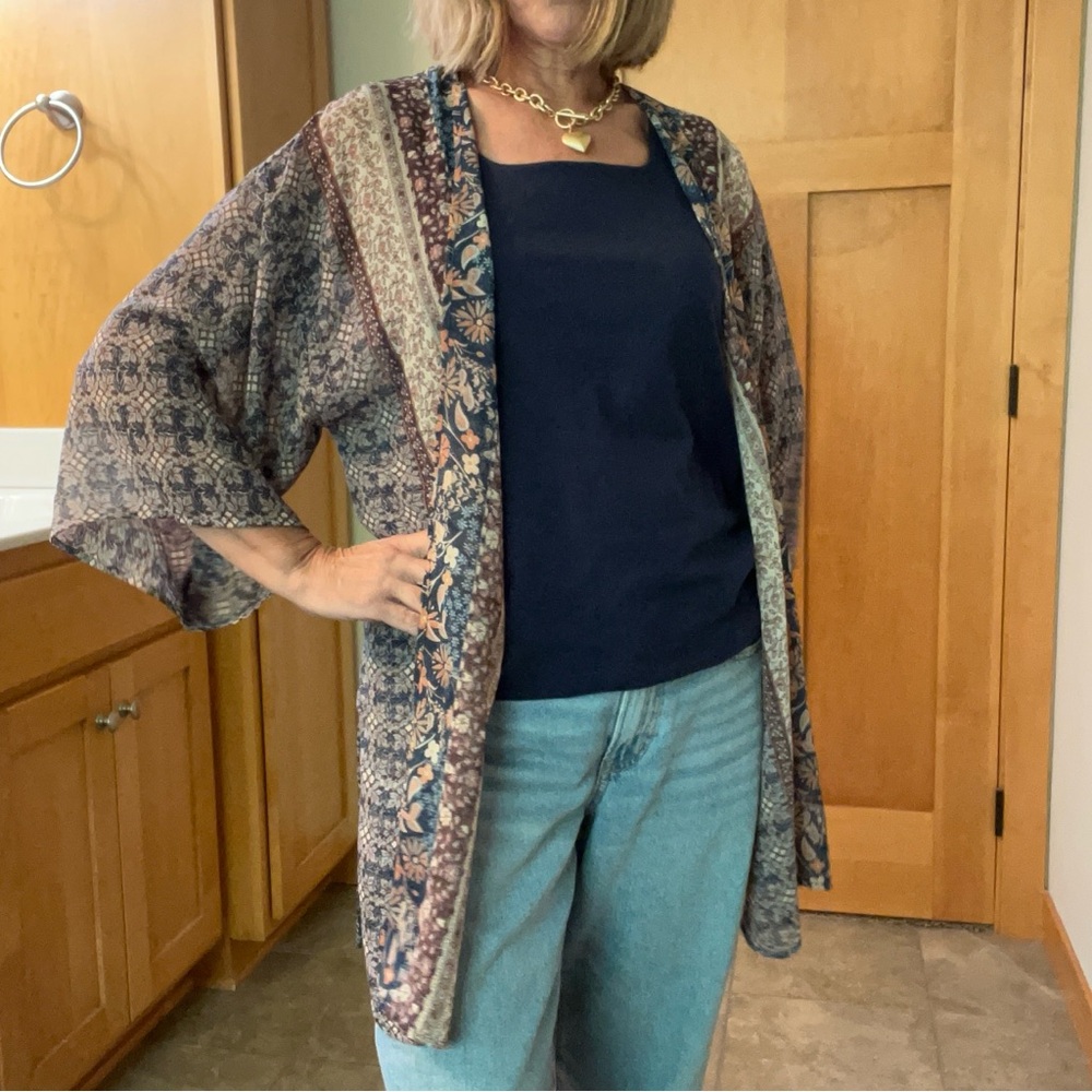 Mystree Multicolor Floral Kimono